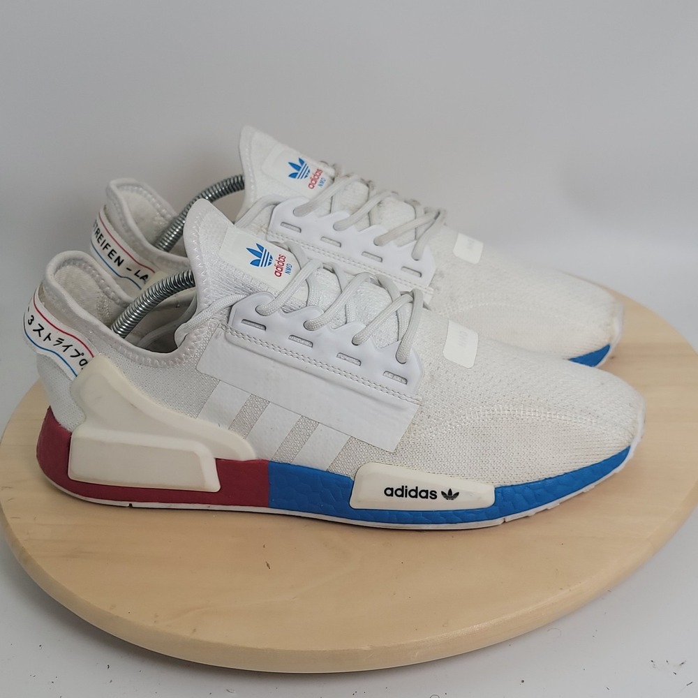 Adidas NMD_R1 V2 'White Lush Red Blue' Sneaker Shoes Mens Size 10